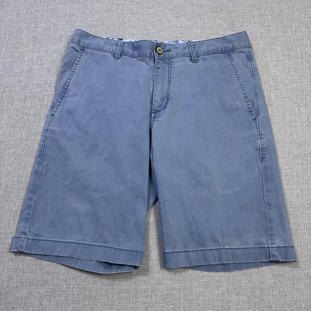 Tommy Bahama Boracay Bermuda Shorts Mens 30 Blue Cotton Flat Front 10" Inseam